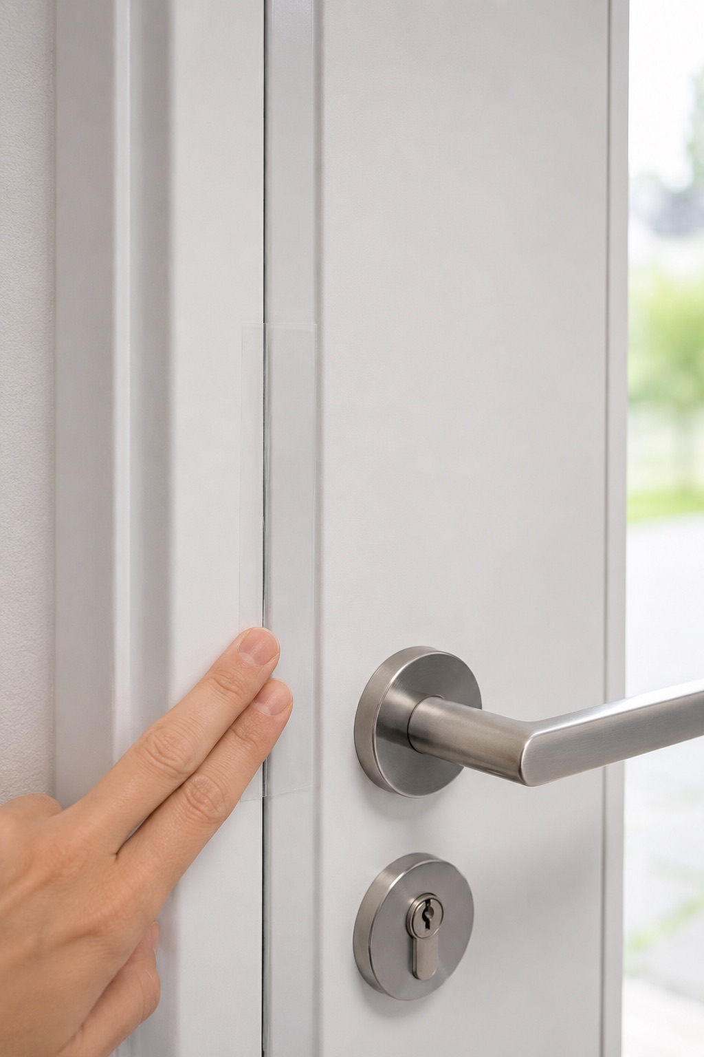 CaloTape fermement appliqué près d'une poignée de porte